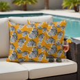 thumbnail image 4 of Grey Leaves Outdoor Waterproof Pillow Covers, Vintage Abstract Art Botanical Orange Decorative Square Throw Pillowcase Sofa Cushion Sham for Patio/Couch/Chair, 18"x18" 2 Pack, 4 of 8