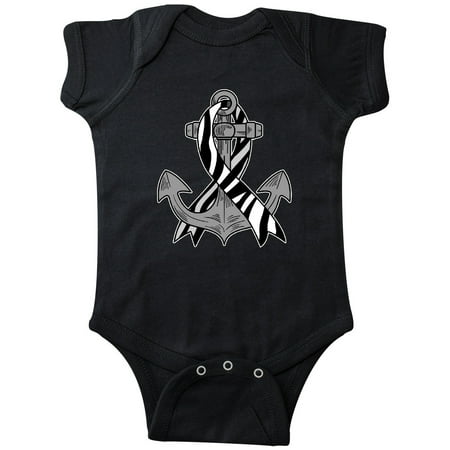 

Inktastic Anchor with Zebra Ribbon For Carcinoid Cancer Awareness Gift Baby Boy or Baby Girl Bodysuit