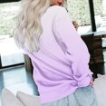 thumbnail image 3 of VANLOFE Women's Long Sleeve Sweatshirt Women's Gradient O-Neck Sweatshirt Trendy Fashion Sweatshirt for Women Hot Pink Sweatshirt S, 3 of 4