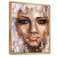 thumbnail image 3 of Designart 'Abstract Portrait Of A Young Woman With Blue Eyes I' Modern Framed Canvas Wall Art Print, 3 of 5