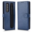 thumbnail image 1 of Jiahe Cover For Samsung Galaxy Z Fold4,Shockproof Wristband Wallet Card Slot Stand With S Pen Holder Case Cover,Blue, 1 of 6