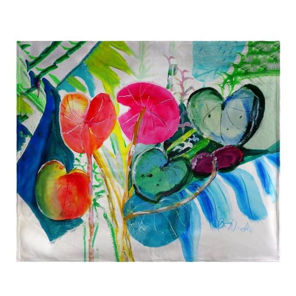 Betsy Drake Interiors Cyclamen Plant Throw