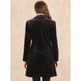 thumbnail image 3 of DARING DIVA Women's Velvet Lapel Double-Breasted Long Outerwear Winter Coats XS Black, 3 of 6