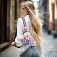 thumbnail image 7 of Stylish Leather Crossbody Bag 8.46x5.9x2.16In Easy To Carry Multi-Purpose Travel Hiking Shopping Fashion Bag Large Watercolor Flowers, 7 of 7