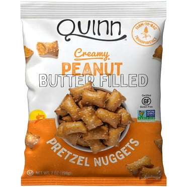 Quinn Peanut Butter Filled Pretzel Nuggets, Gluten Free, Corn, Soy, Dairy Free & Vegan Friendly, Non-GMO, 7 oz Bag