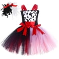 thumbnail image 1 of Vestido tutú Evil Madame Cruella para niñas, disfraz de fiesta de Halloween, disfraz de dálmatas, vestidos Kuila de bruja blanca y negra, ropa para niños, 1 of 5