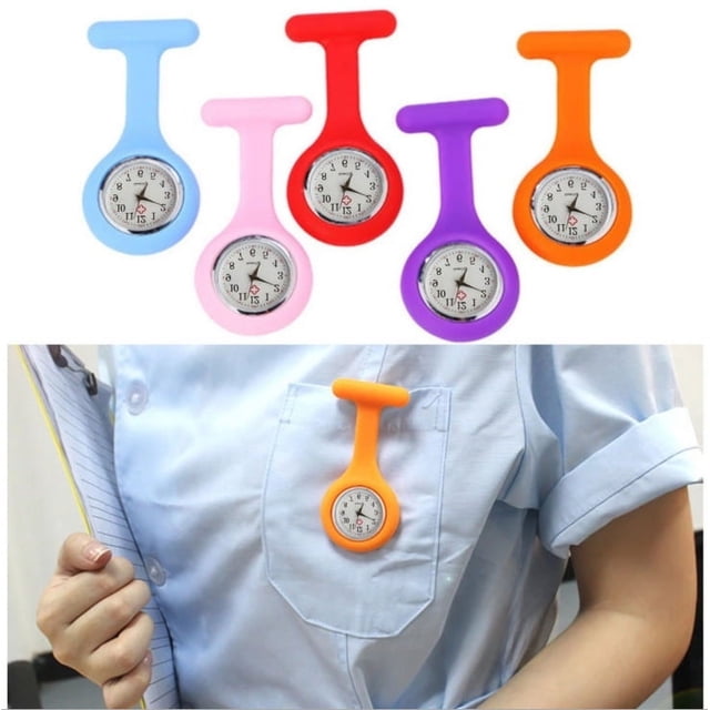 Reloj de bolsillo con broche de silicona para mujer, estudiante de medicina, reloj de enfermera