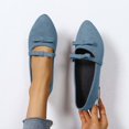 thumbnail image 3 of Women's Flats Pointed Toe Bow Knit Shoes Comfortable Dressy Suede Slip On Flat Lightweight Shallow Mouth Shoes, 3 of 9