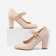 thumbnail image 2 of PENNYSUE Women's Mary Jane Pumps High Heels - Round and Closed Toe Shoes with Double Ankle Strap Buckle for Summer Party Wedding Occasions, 2 of 5