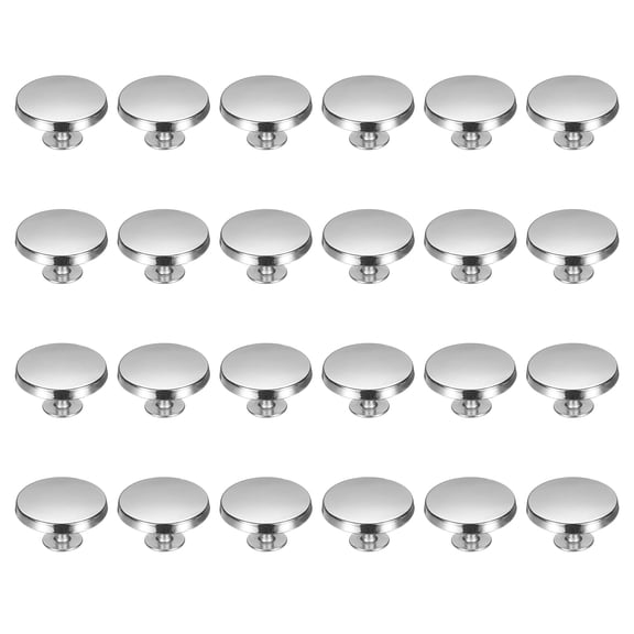Uxcell 24 Pcs Flat Head Button Stud 18mm Screw Back Rivets Stud Set, Silver