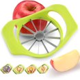 thumbnail image 1 of Cortr de manzana profesional de acero inoxidable para manzanas, cortr de descorazonr, divisor, cuña con asa, cómodo de usar, cortr de frutas que ahorra tiempo (12 rebanadas), 1 of 1