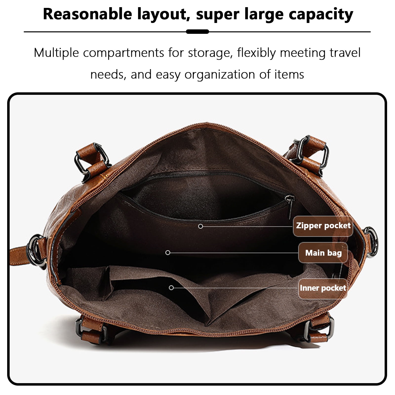 Arcticwind Handheld women's bag,Fashion Crossbody Large Capacity Bag for Women,with Change Purse,Top Handle Bags,Soft PU Leather Multi-Pocket Shoulder Bag Handbag with Adjustable Strap,Purple