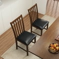 thumbnail image 2 of Gymax Wooden Dining Chair Set of 2 w/Rubber Wood Frame & Padded Seat & Curved Back Brown, 2 of 8