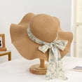 thumbnail image 2 of SikaFu Fashion Casual Temperament Bow Ribbon Straw Hat High -End Sense Seaside Beach Hat Big Hat Big Brim Lady Sun Hat, 2 of 7