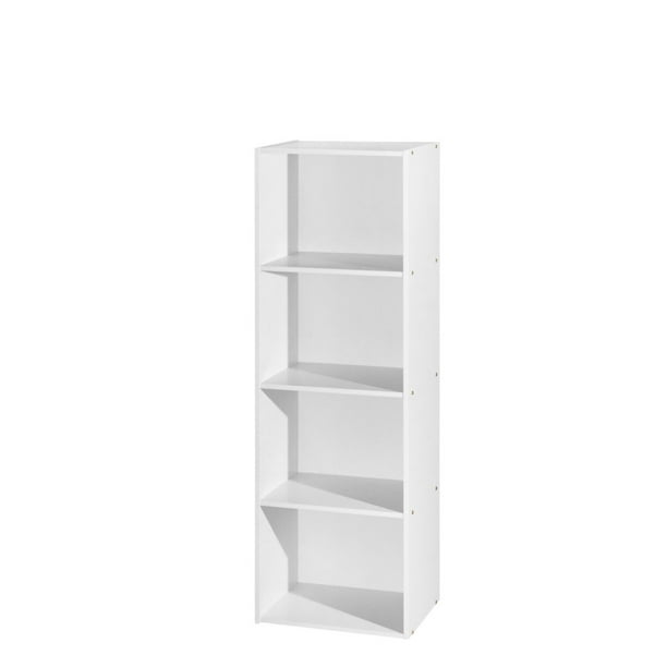 Hodedah 4 Shelf Bookcase White, Hodedah Import 4 Shelf Bookcase Black
