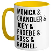 Friends TV Show Name List Yellow Coffee Mug 11oz