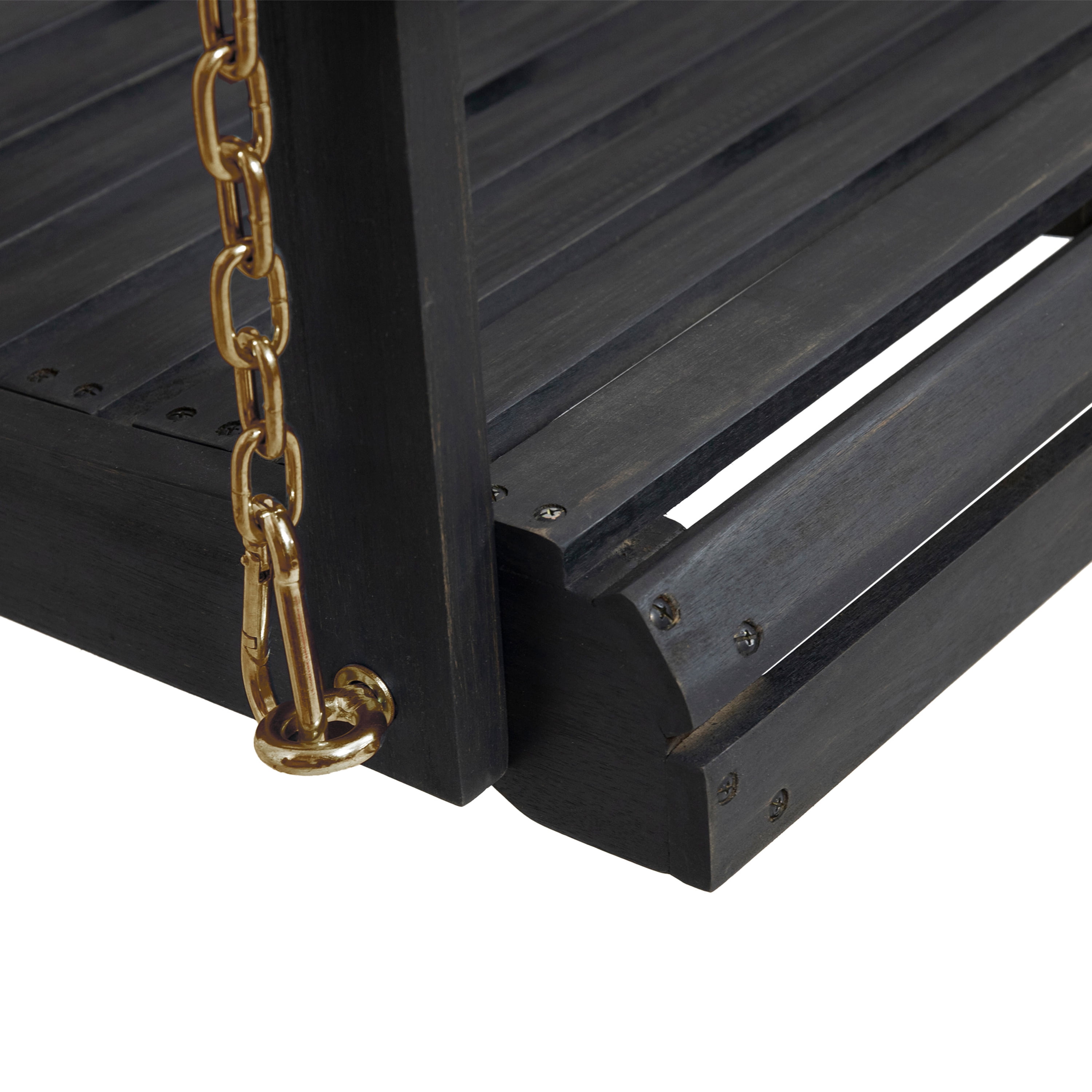 Ace Outdoor Aacia Wood Porch Swing, Dark Gray