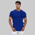 thumbnail image 4 of Estampado A Rayas Camiseta De Moda Cuello Redondo, 4 of 7