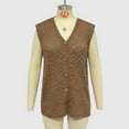 thumbnail image 6 of ABATAB Spring Summer Women Sweater Vest Casual Knit Sleeveless V Neck Button Down Hollow Out Fashion Tank Tops, 6 of 7