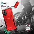thumbnail image 3 of for Moto G 5G(2025) Case with Built-in Camera Lens Slide Cover, Heavy-Duty Shockproof Rugged Case Heavy Duty Bumper Shockproof Phone Cover for Moto G 5G(2025),Red, 3 of 7