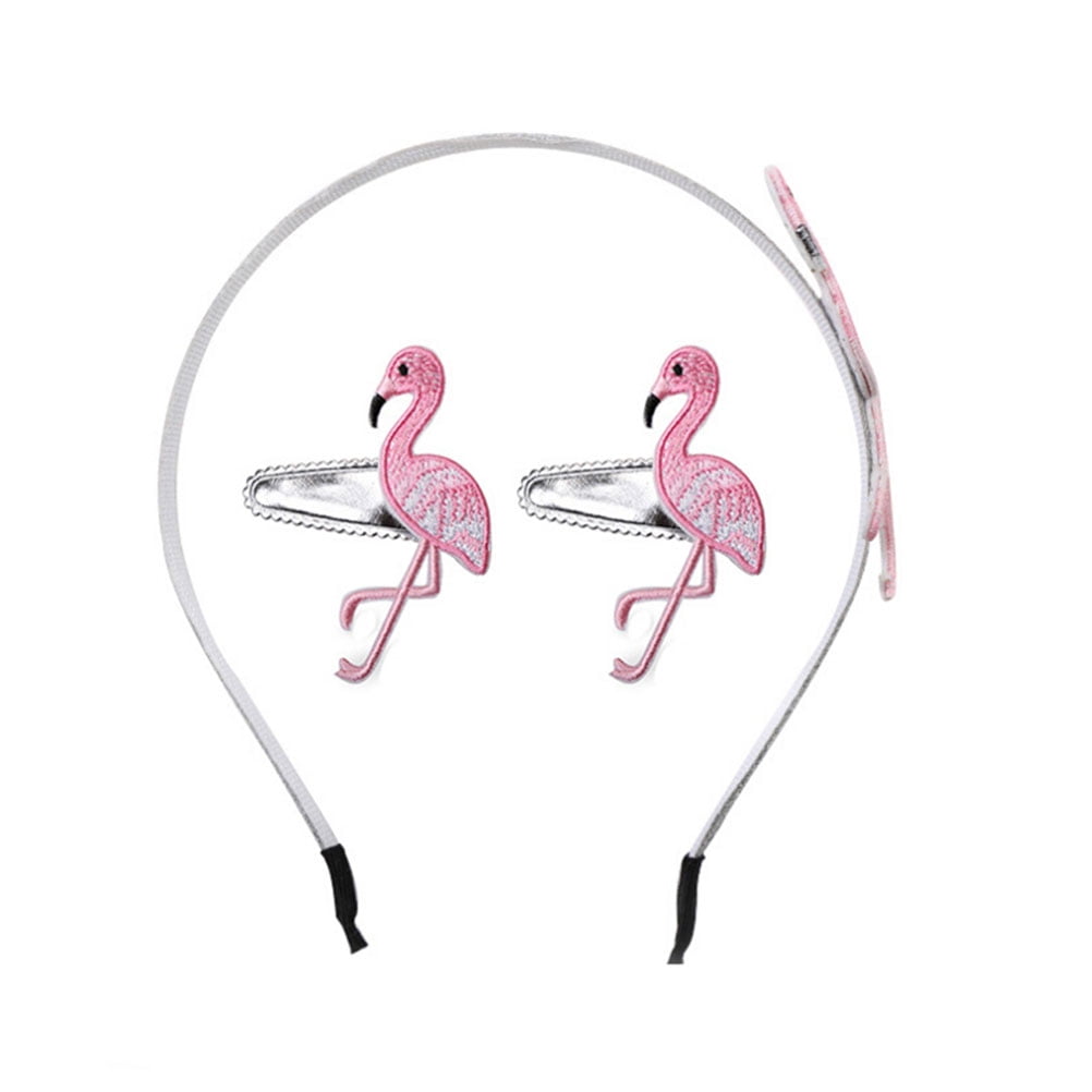 3pcs Flamingo Embroidery Headdress Creative Hair Performance Hair Clip Fashion Hair Ornament (2pcs Hair Clip, 1pc Hair Hoop, Pink 3pcs Flamingo Embroidery Headdress Creative Hair Performance Hair Clip Fashion Hair Ornament (2pcs Hair Clip, 1pc Hair Hoop, Pink