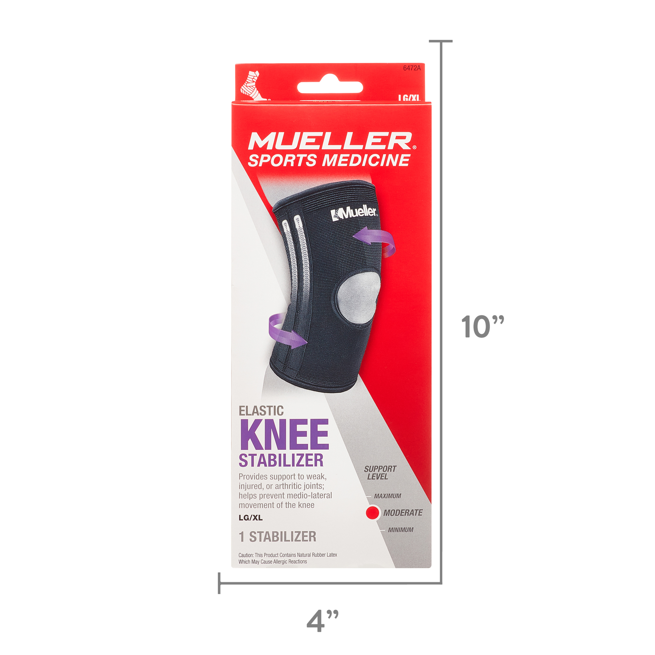 Mueller Elastic Knee Stabilizer, Black, Large/Extra Large - image 5 of 10