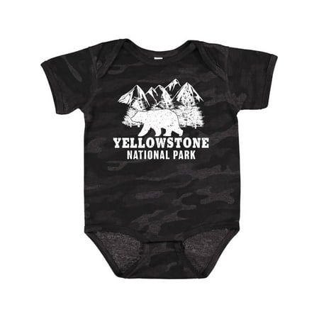 

Inktastic Yellowstone National Park with Bear Mountains and Trees Gift Baby Boy or Baby Girl Bodysuit