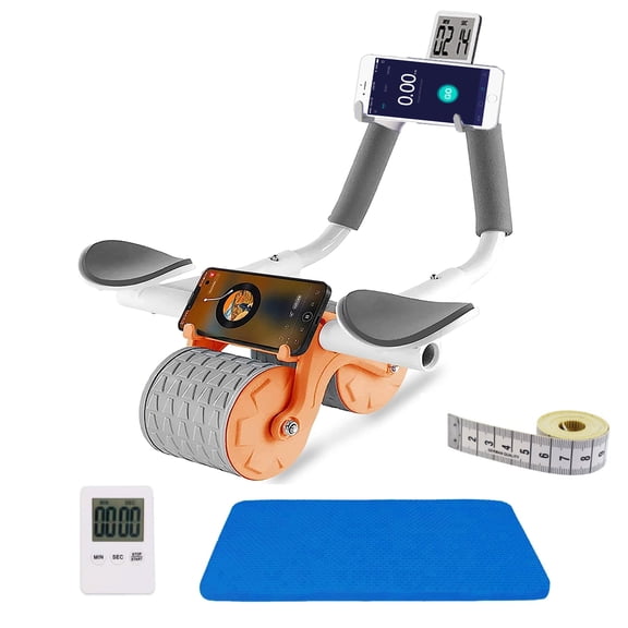 Ab Roller Wheel with Timer - Ab Workout Equipment for Abdominal & Core Strength Training, Home Gym Fitness Machine, Exercise Wheel for Men Women