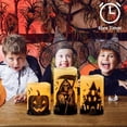 thumbnail image 6 of Halloween Rechargable Flickering Flameless Candles with 6H Timer, Battery Operated LED Real Wax Candles with Charging Base Set of 3 Halloween Home Decoration Gifts(3 x 4 5 6 Inch), 6 of 7