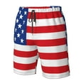 thumbnail image 4 of Fuzoiu America Flags3 Print Men's Beach Shorts,Men's Swim Trunks,Quick Dry Board Shorts with Pockets,Men's Bathing Suits for Surfing, Running, and Casual Wear-3X-Large, 4 of 6
