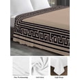 thumbnail image 6 of Black Brown Greek Key Queen Size Flat Sheet, Wrinkleproof & Fadeproof Cooling Flat Bed Sheet Only, Geometric Greece Ancient Farmhouse Geo Breathable Soft Bedding Top Sheets 90 x 102 Inches, 6 of 8