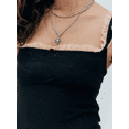 thumbnail image 3 of Argulvti Women Mesh Tank Tops Polyester Lace Patchwork Backless Ruffle Summer Basic Vest Sleeveless Shirt Aesthetic, 3 of 7