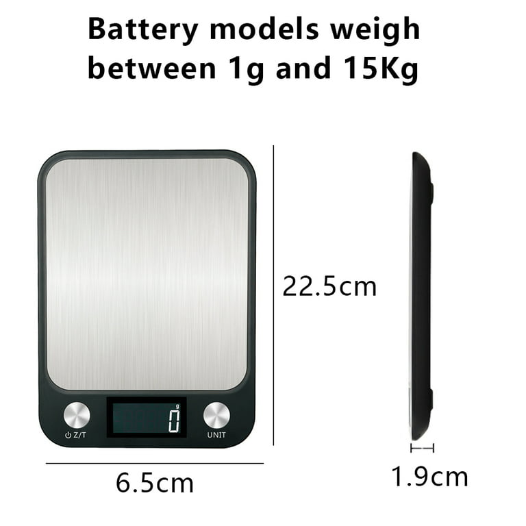 Food Scale, Digital Kitchen Scales Weight Ounces and Grams for Cooking and  Baking (Battery Included),Black,15kg/1g，G55281 