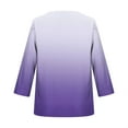 thumbnail image 4 of Qingpeng Satin 3/4 Sleeve Tops for Women V Neck Casual Loose Fit Blouses Soft Breathable Daily Tee Shirts Size S-5XL, 4 of 6