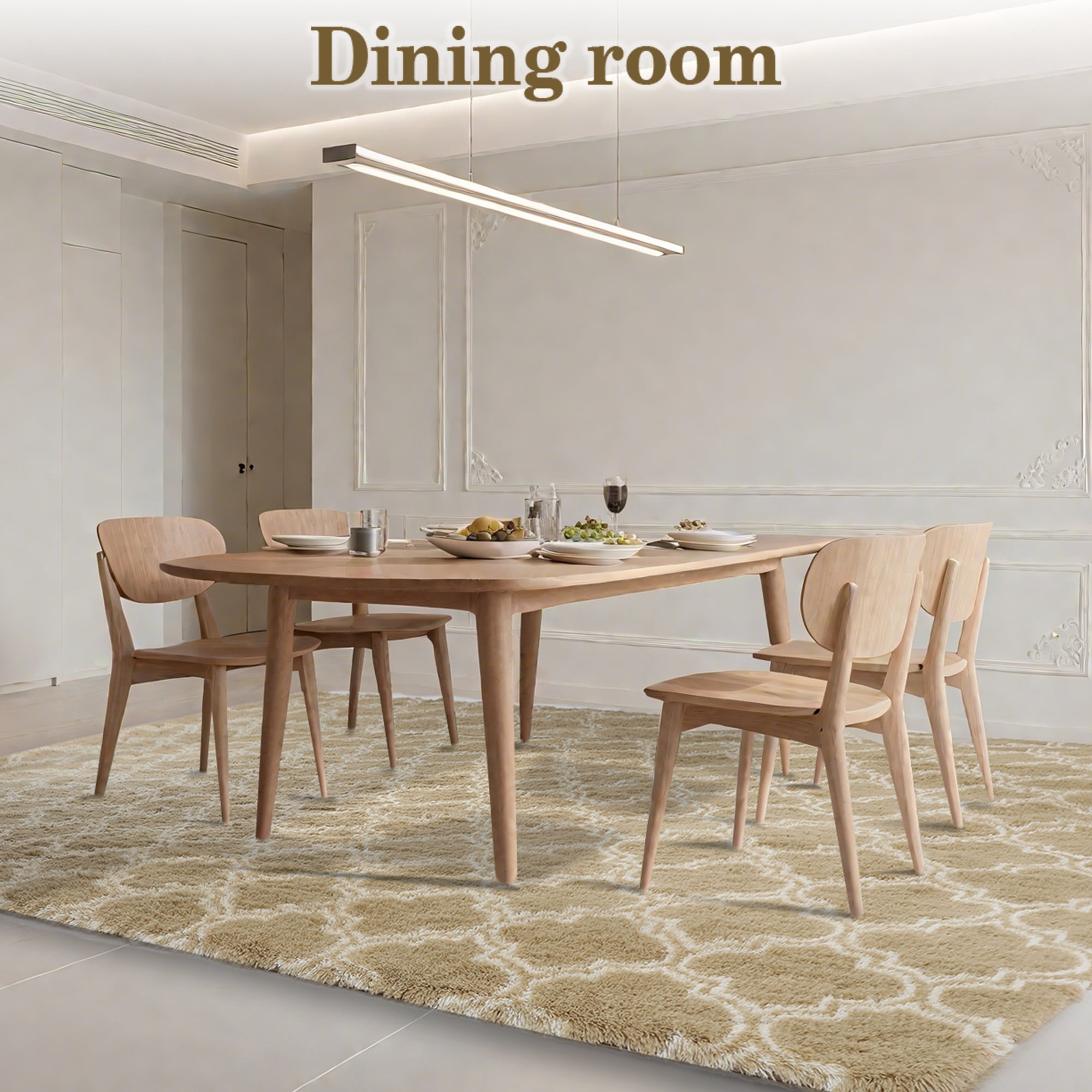 CozyDesg 5'x7' Area Rugs for Living Room，Black Rugs Shag Fluffy Shaggy Bedside Carpet, Large rug for Living Room Bedroom Dining Room Office Home Decor,Beige & White