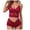 Wine, variant on WHEANG Women Lace Pajamas Set Lightweight Hollow Out 2 Piece Bra Shorts Set Sheer Floral Lace Pajamas Romantic Honeymoon Sleepwear PJ Sets for Woman S Black
