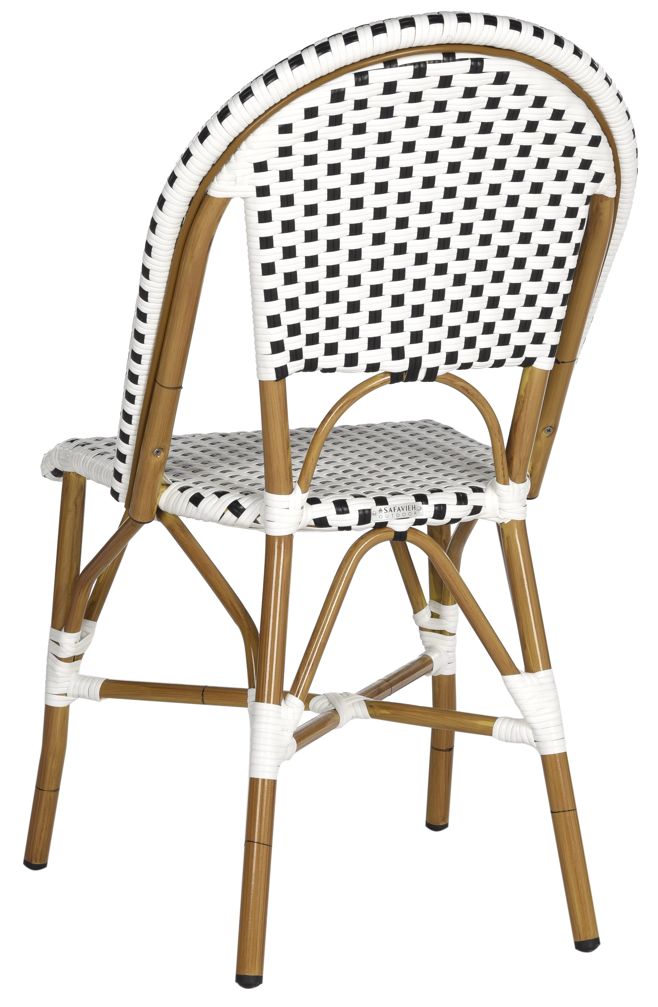 Safavieh Salcha Outdoor Bistro Side Chair, Set of 2 - Black/White