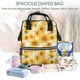 thumbnail image 5 of Easygdp White Marble Pattern Sunflower para Bolsa de Bebé de Gran Capacidad con Múltiples Bolsillos, Bolsa de Pañales para Padres, Bolsa de Viaje Organizada y Elegante, 5 of 6