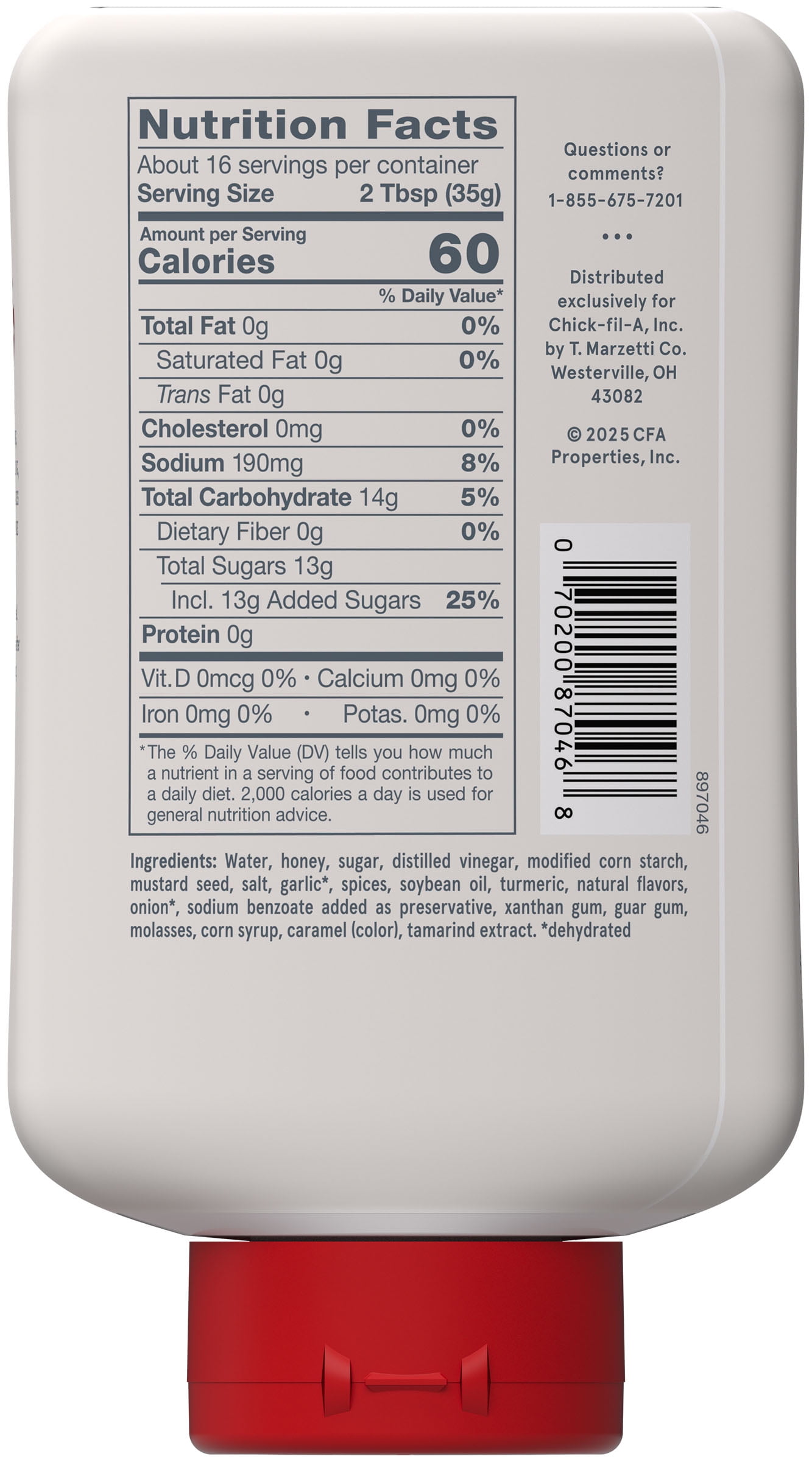 Chick-fil-A Honey Mustard Sauce,16 fl oz Squeeze Bottle