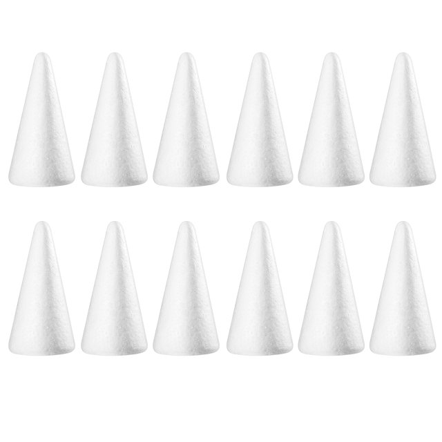 Amosfun 12 Uds 15 cm blanco sólido cono de bricolaje niños accesorios de cono artesanal hechos a mano para el hogar artesanía Navidad HOMEMAXS HaoMX6593985