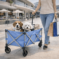 thumbnail image 2 of Carrito Vagon Plegable Multiusos con Estructura de Acero Reforzado y Ruedas para Exterior Resistentes - Carro Vagon Portatil soporta hasta 120 kg Ideal para Mandado Supermercado y Transportar (Azul), 2 of 6