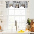 thumbnail image 4 of Tie Up Valances for Windows, Spring Flowers Adjustable Valance Curtains Window Treatment for Living Room, Farmhouse Truck Black Plaid Wood Grain Rod Pocket Kitchen Curtains & Drapes 42x18 Inch, 4 of 9