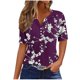 thumbnail image 2 of Fiudx Ofertas Flash Artículos En Oferta Blusa de Manga Corta Estampada a La Moda para Mujer, Blusas Informales con Cuello En V, 2 of 5