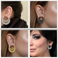 thumbnail image 5 of LADEMAYH Hypoallergenic Ear Gauges Tunnels Plugs, Hollow Floral Saddle Gauges for Ears, Surgical Steel 316L, Body Piercing Jewelry for Gothic/Punk Styles (2pcs Gold, 16mm=5/8"), 5 of 5