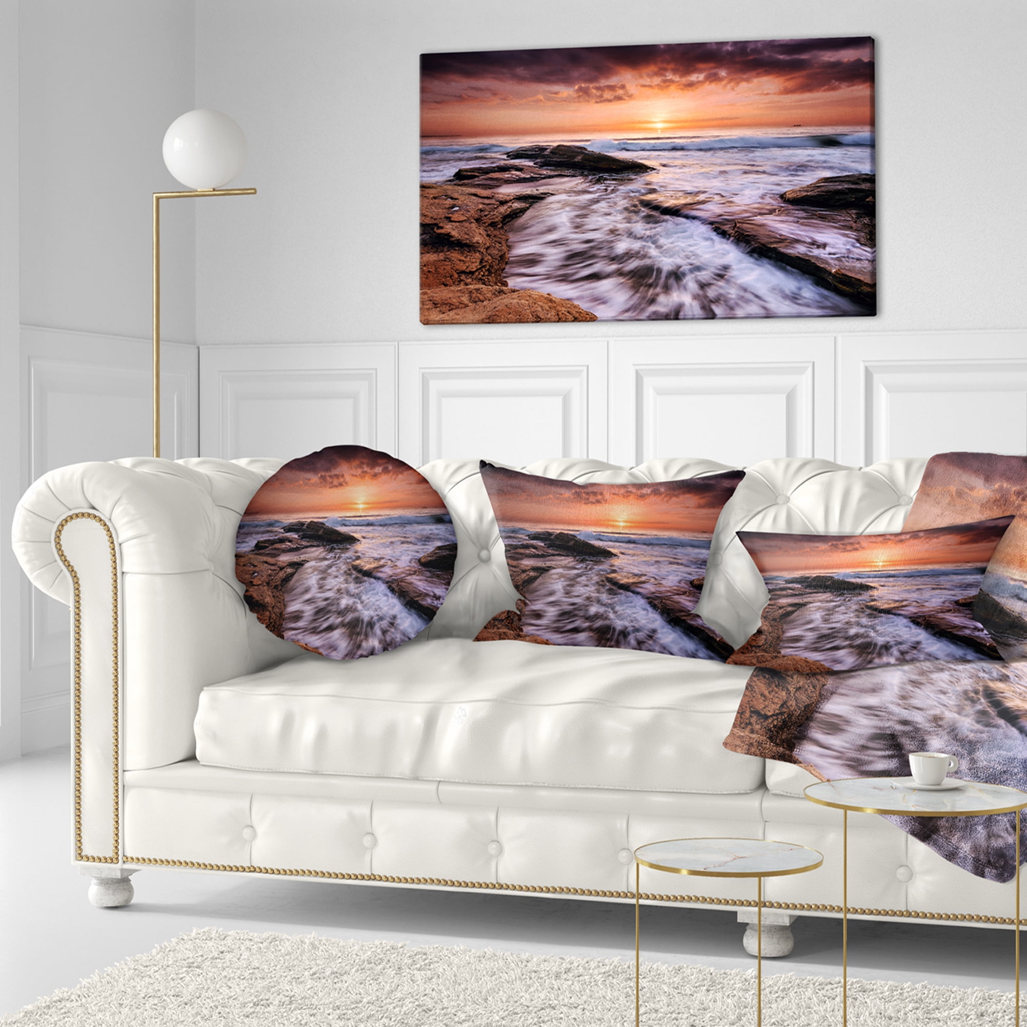 Designart 12" x 20" Black Polyester Throw Pillow