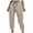 Khaki, variant on RYRJJ Women's Cargo Pants Casual Outdoor Solid Color Elastic High Waisted Work Trouser Drawstring Baggy Jogger Workout Pants with Pockets Silver M