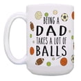 thumbnail image 2 of ThisWear Punny Dad Gift Set Being A Dad Humor Gifts Sports Themed 2 Pack 15oz Coffee Mugs, 2 of 4
