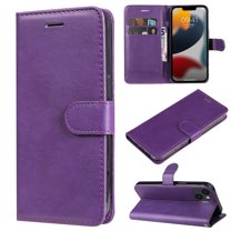 SaniMore for iPhone 14 Case, with RFID Blocking [2 Card Slots] PU Leather Cover with Detachable Hand Strap Flip Kickstand Magnetic Wallet Cover for iPhone 14, Purple