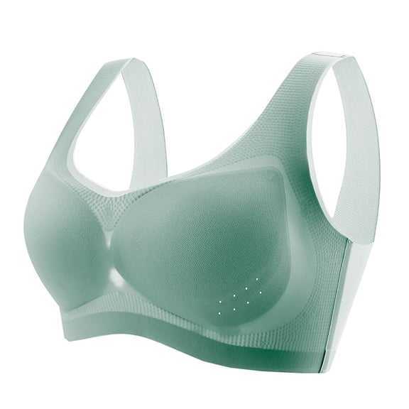 Bigersell Women's Classic T-Shirt Bra Women Bra Wire Free Underwear 1 Piece Bra Everyday Underwear Bras Women Size Female Wireless Bra, Style 4281, Green 44B