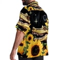 thumbnail image 3 of Crocodile Starry Sky Sunflower Men's Short Sleeve Hawaiian Beach Shirt Casual Printed Button Down Summer Unisex Casual Shirt, 3 of 6
